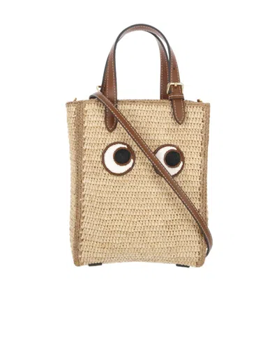 Anya Hindmarch Eyes Nachet S Knitted Shoulder Bag In Nude