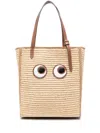 Anya Hindmarch Eyes Raffia Tote Bag In Neutrals