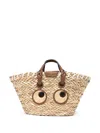 Anya Hindmarch Small Eyes Seagrass Basket Tote In Brown