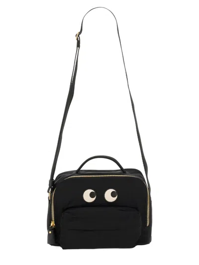 Anya Hindmarch Eyes Patch Zipped Shoulder Bag In Black
