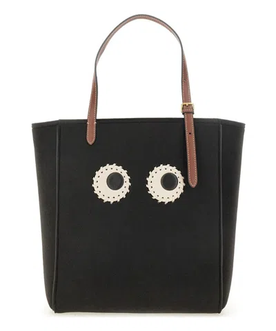 Anya Hindmarch Eyes Small Tote Bag In Black