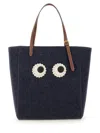 Anya Hindmarch Eyes  Tote Bag In Blue