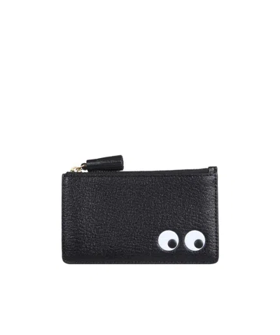Anya Hindmarch Women Black Leather Eyes Card Holder