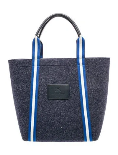 Pre-owned Anya Hindmarch Felt Tote In Blue