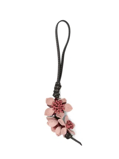 Anya Hindmarch Floral-embellished Bag Charm In Black