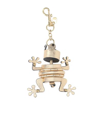 Anya Hindmarch Frog Charm Keychain In Gold