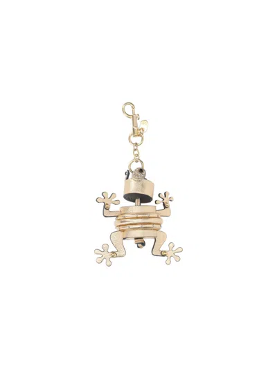 Anya Hindmarch Frog Keyring Charm In Gold