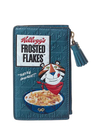 Anya Hindmarch Frosted Flakes Leather Pouch In Blue