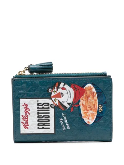 Anya Hindmarch Frosties Bi-fold Leather Wallet In Blue