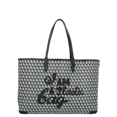 Anya Hindmarch Geometric Logo Print Tote Bag In Black