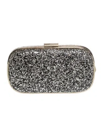 Pre-owned Anya Hindmarch Glitter Clutch In Black