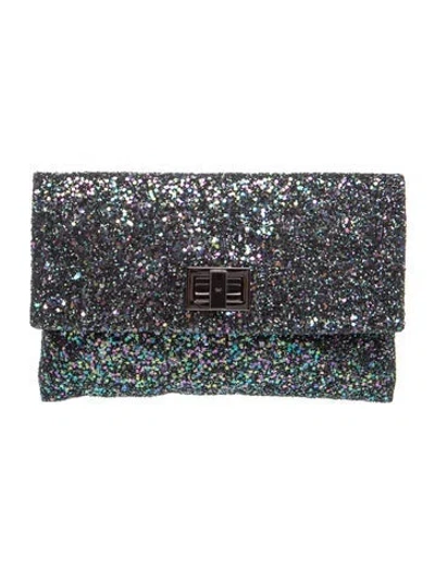 Pre-owned Anya Hindmarch Glitter Clutch In Blue