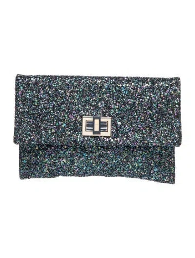 Pre-owned Anya Hindmarch Glitter Clutch In Blue