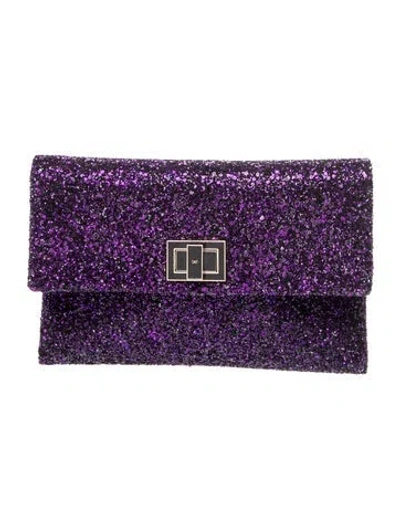 Pre-owned Anya Hindmarch Glitter Clutch In Purple