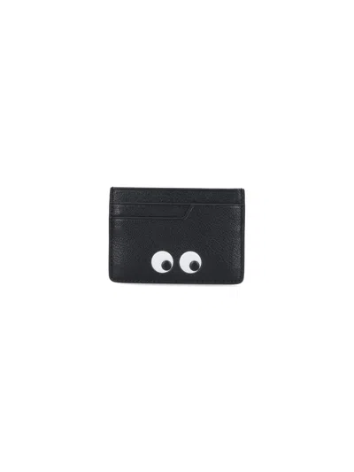 Anya Hindmarch Goat Leather Mini Wallet In Black