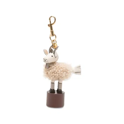 Anya Hindmarch Goat-shape Keychain In Multi