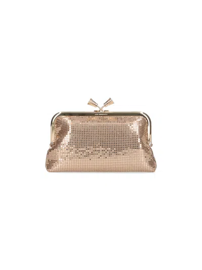 Anya Hindmarch Gold Maud Sequin Mesh Chain Pouch