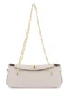 ANYA HINDMARCH GREY LEATHER SHOULDER BAG WITH CHAIN HANDLE AND GOLD-TONE HARDWARE