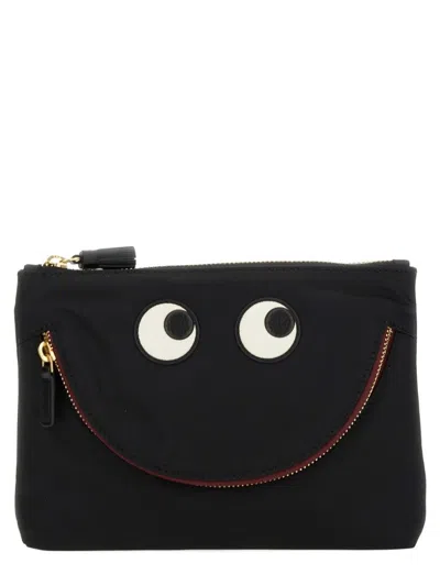Anya Hindmarch Happy Eyes" Pouch In Black
