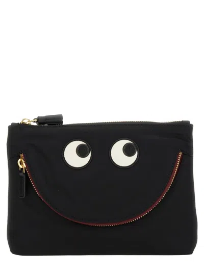Anya Hindmarch Happy Eyes Pouch In Black