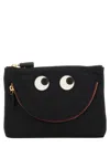 Shop Anya Hindmarch "happy Eyes" Pouch In Black