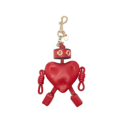 Anya Hindmarch Heart-shape Keyring In Red