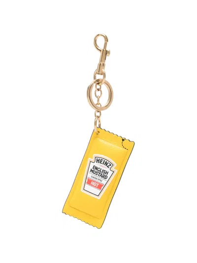 Anya Hindmarch Heinz English Mustard Bag Charm In Yellow