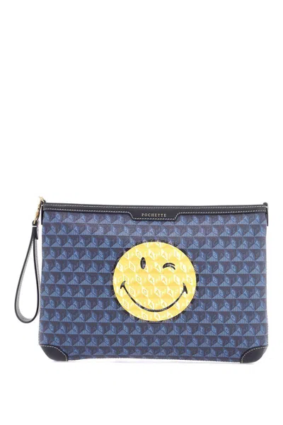Anya Hindmarch I Am A Plastic Bag Eyes Pochette In Blue