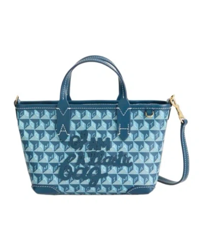 Anya Hindmarch I Am A Plastic Bag Mini Tote In Blue