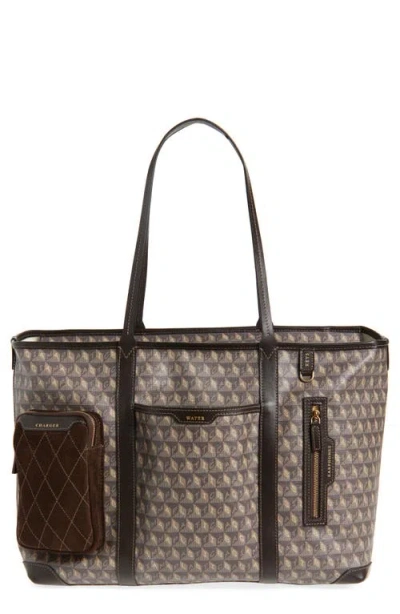 Anya Hindmarch I Am A Plastic Bag In-flight Monogram Tote Bag In Brown