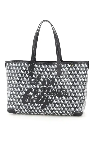 Anya Hindmarch I Am A Plastic Bag Zipped Motif Tote Bag In Gray