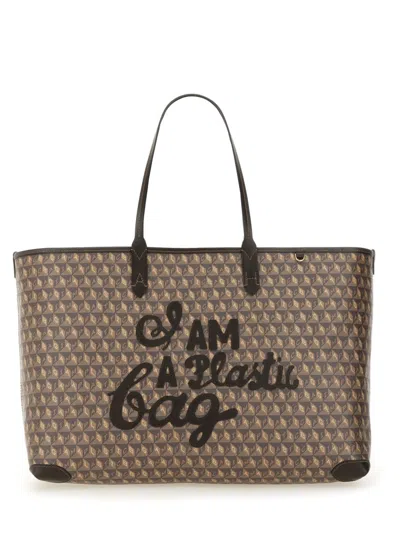 Anya Hindmarch I Am A Plastic Bag Large Tote Bag In Brown