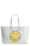 Anya Hindmarch Small I Am A Plastic Bag Wink Tote Bag In Frost