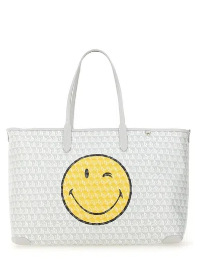 Anya Hindmarch I Am A Plastic Bag Wink Zipped Tote In White
