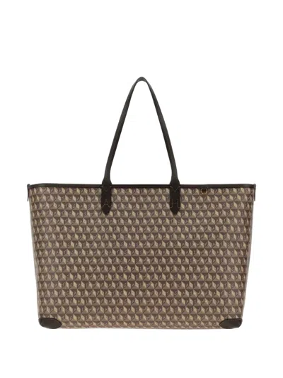Anya Hindmarch Printed Canvas I Am A Plastic Bag Shopping Bag In Brown