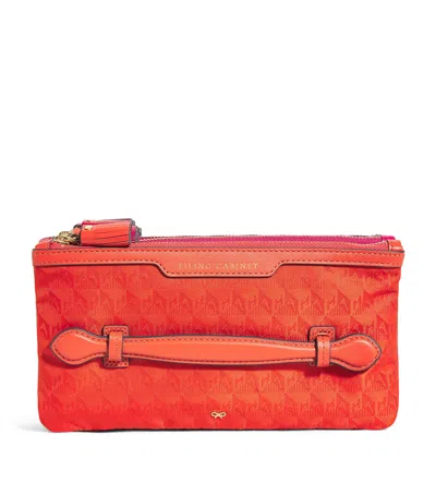 Anya Hindmarch Jacquard Filing Cabinet Multi Pouch In Red