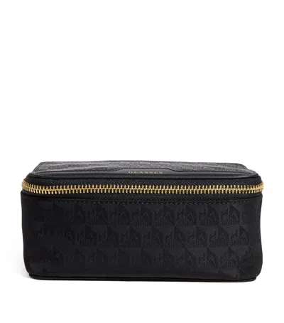 Anya Hindmarch Jacquard Logo Glasses Trio Pouch In Black