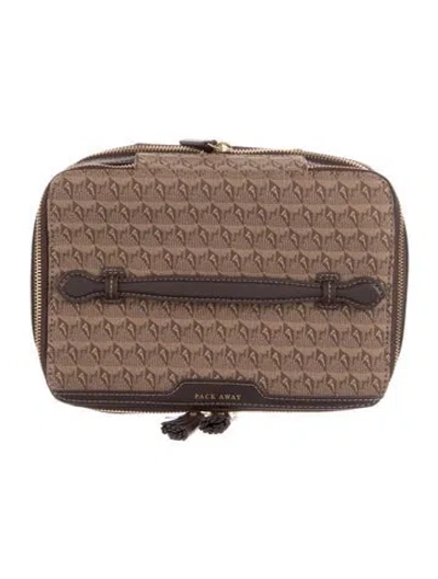 Pre-owned Anya Hindmarch Jacquard Travel Organizer In Brown