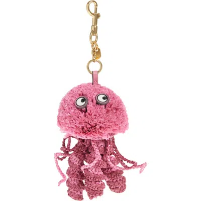 Anya Hindmarch Jellyfish Raffia Bag Charm In Pink