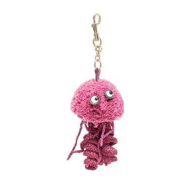 Anya Hindmarch Jellyfish Pom-pom Bag Charm In Pink