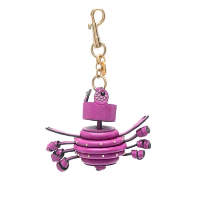 Anya Hindmarch Womens Crab Leather Charm Pink