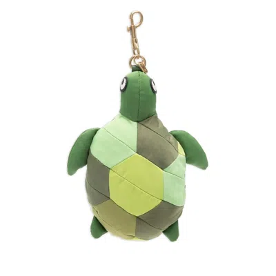 Anya Hindmarch Womens Green Turtle Charm Woven Shopper Bag