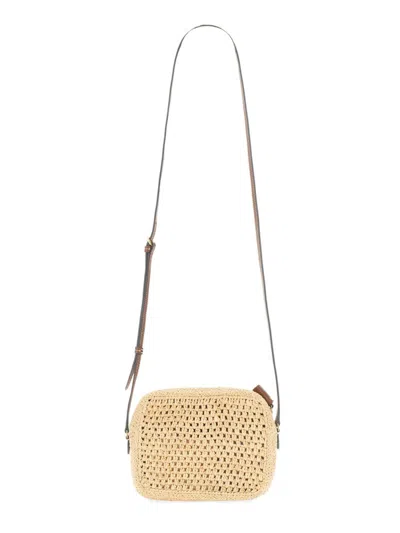 Anya Hindmarch Knit Straw Shoulder Bag In Beige