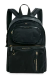 Anya Hindmarch Black Nylon Travel Backpack With Leather Accents In Black
