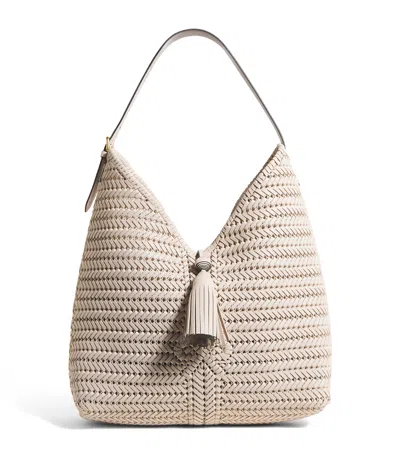 Anya Hindmarch Large Leather Neeson Shoulder Bag In White