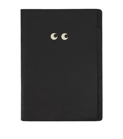 Anya Hindmarch Leather A4 Eyes Document Holder In Black