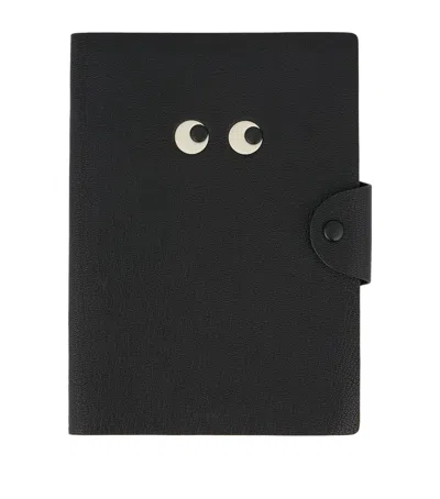 Anya Hindmarch Leather A5 Eyes Journal In Black