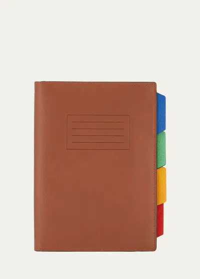 Anya Hindmarch Leather & Suede A5 Notebook Holder In Tan