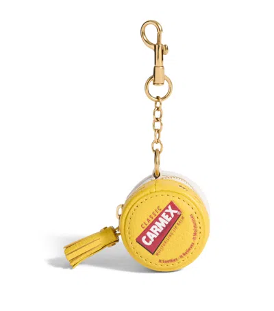 Anya Hindmarch Leather Carmex Coin Purse Charm In Yellow