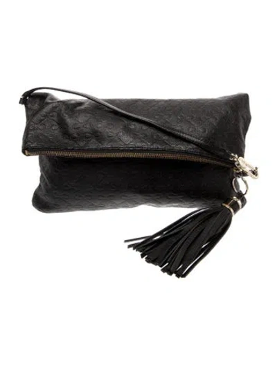 Pre-owned Anya Hindmarch Leather Clutch In Black